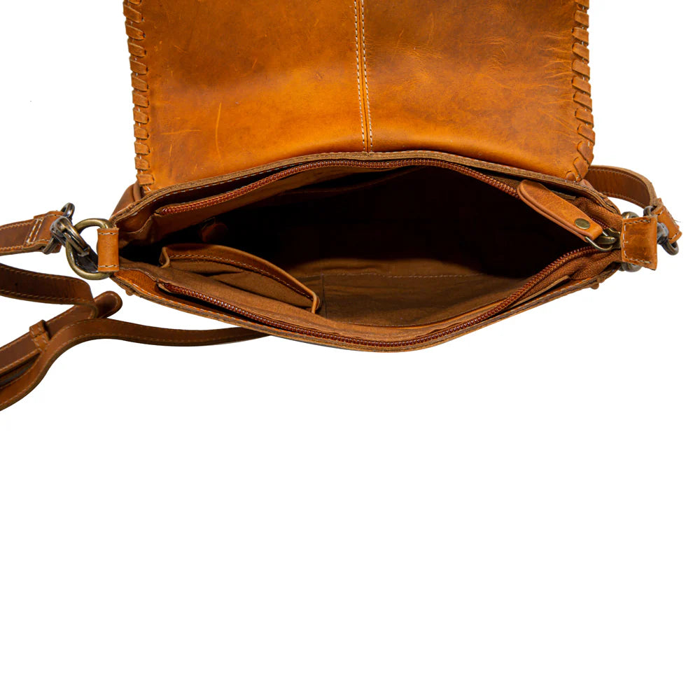 THE TYSON TRAIL LEATHER HAIRON BAG